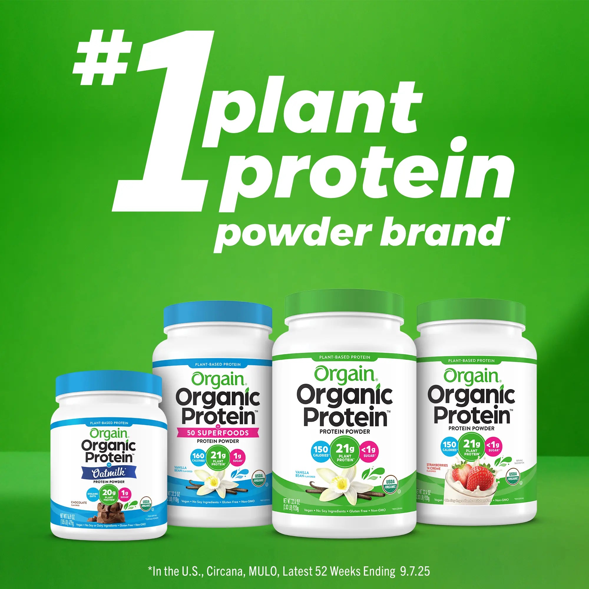 Orgain Organic Protein Plant Based Protein Powder - Birthday Cake Flavor, 21G Plant Protein, <1G Sugar, USDA Certified Organic, Edible Supplement for Fitness Endurance