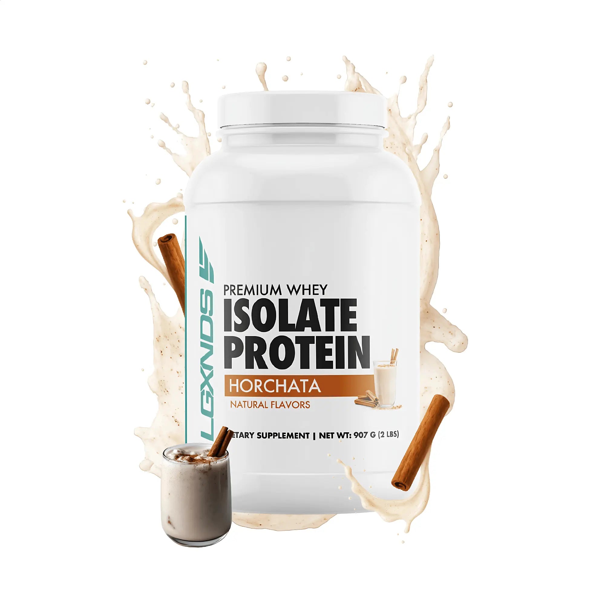 LGXNDS Whey Isolate Protein | 25G Protein per Serving | Bcaas and Digestive Enzymes | Low Fat No Added Sugar | Clean Gluten Free Non-Gmo Protein Powder