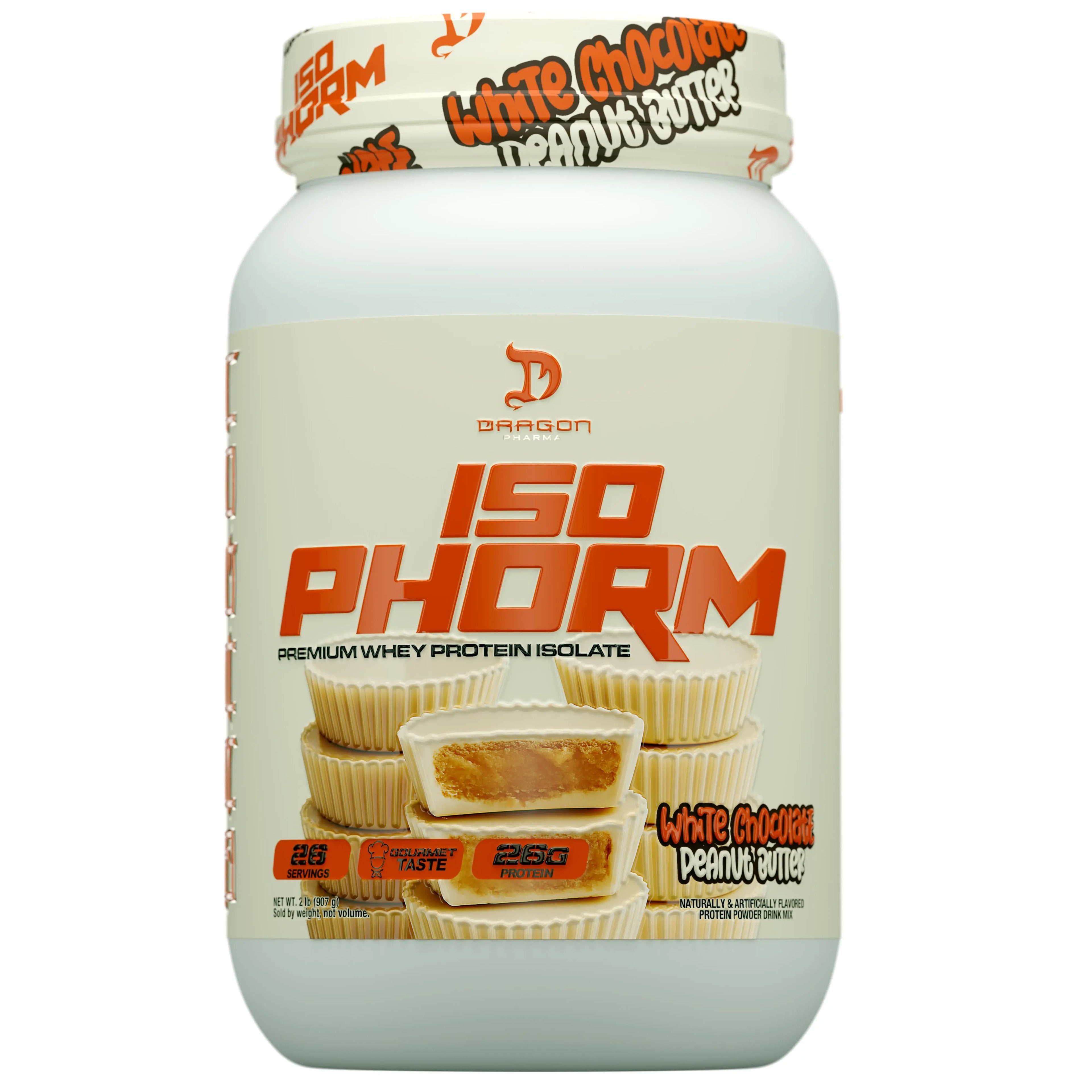 Dragon Pharma Isophorm - 2Lb - Premium Whey Protein Isolate - 25G Protein per Serving