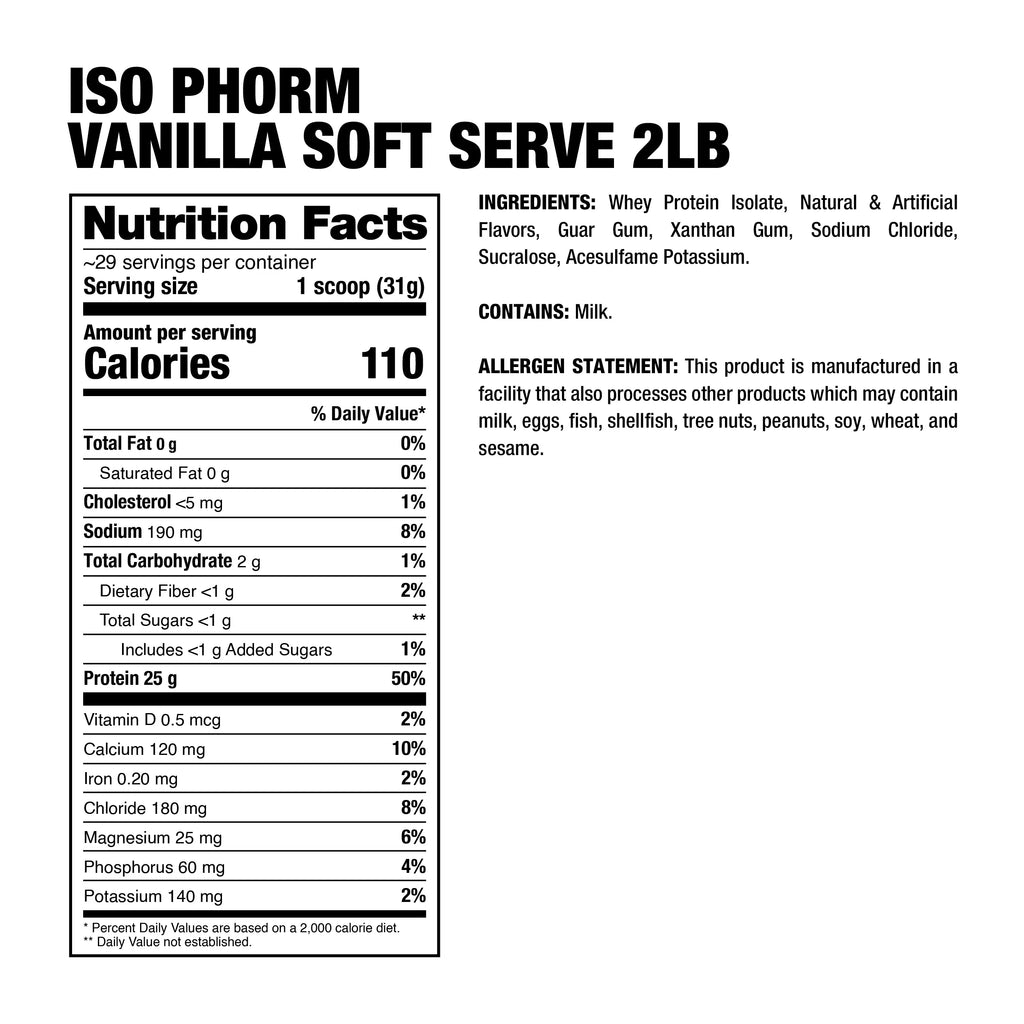 Dragon Pharma Isophorm - 2Lb - Premium Whey Protein Isolate - 25G Protein per Serving