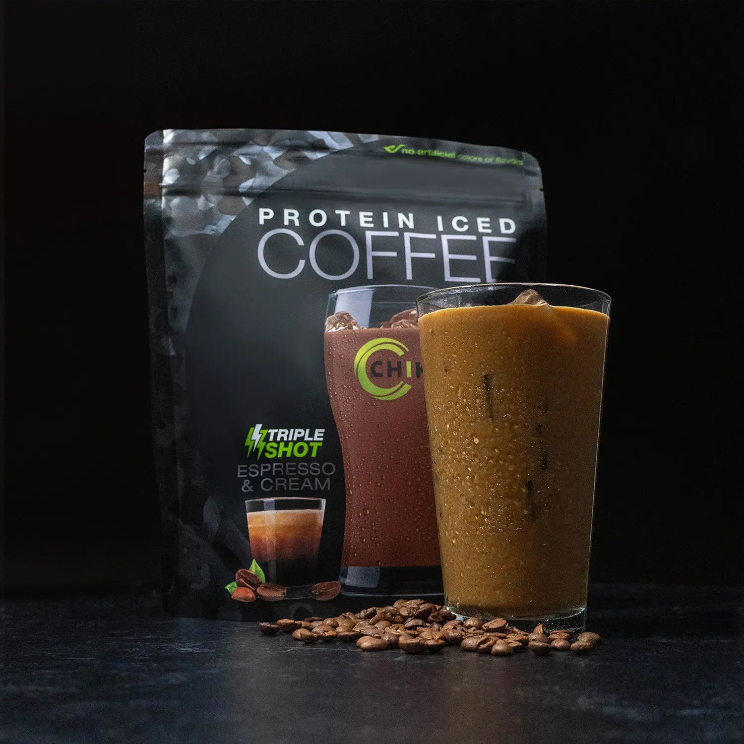 Chike Protein Iced Coffee Triple Shot Espresso & Cream Flavor 20G Whey Protein 3 Espresso Shots Low Sugar US Made High Protein Coffee