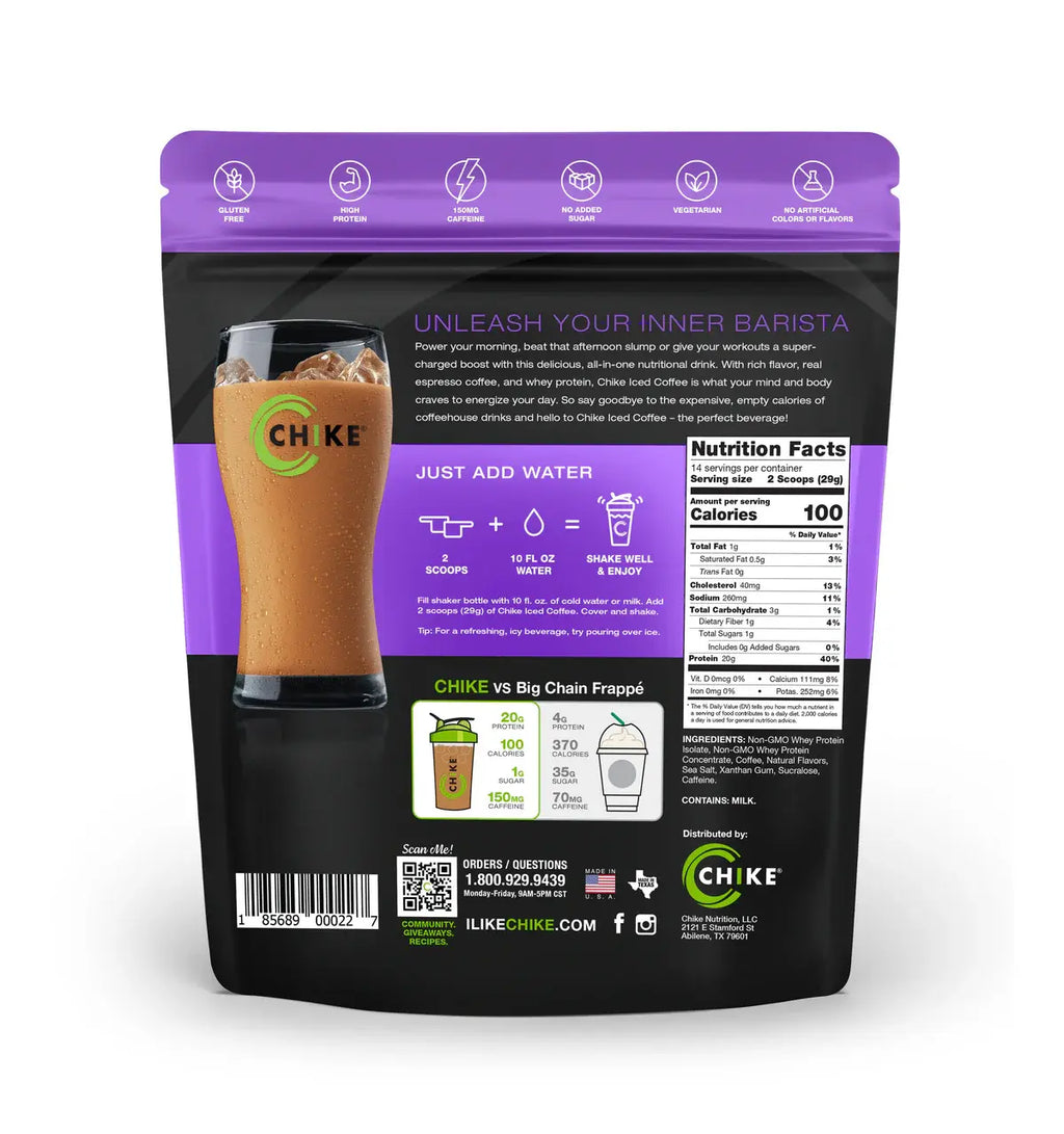 Chike Protein Iced Coffee Caramel Flavor 20G Whey Protein 2 Espresso Shots Low Sugar US Made High Protein Coffee