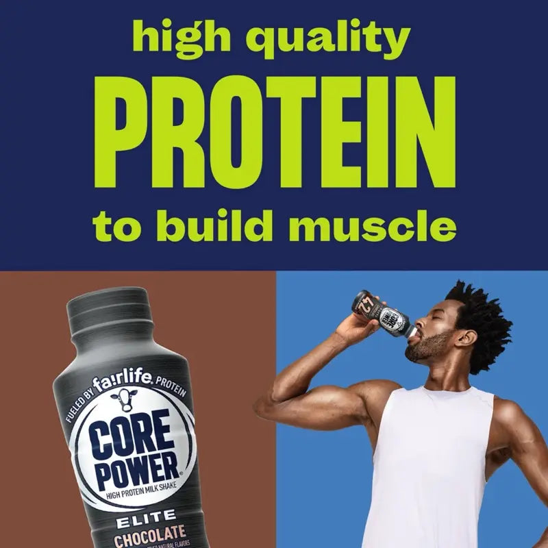 Core Power Elite 42G Protein Shake Chocolate 14Fl. Oz. 10 Pack - High Quality Protein Beverage with Complete Protein - Energy
