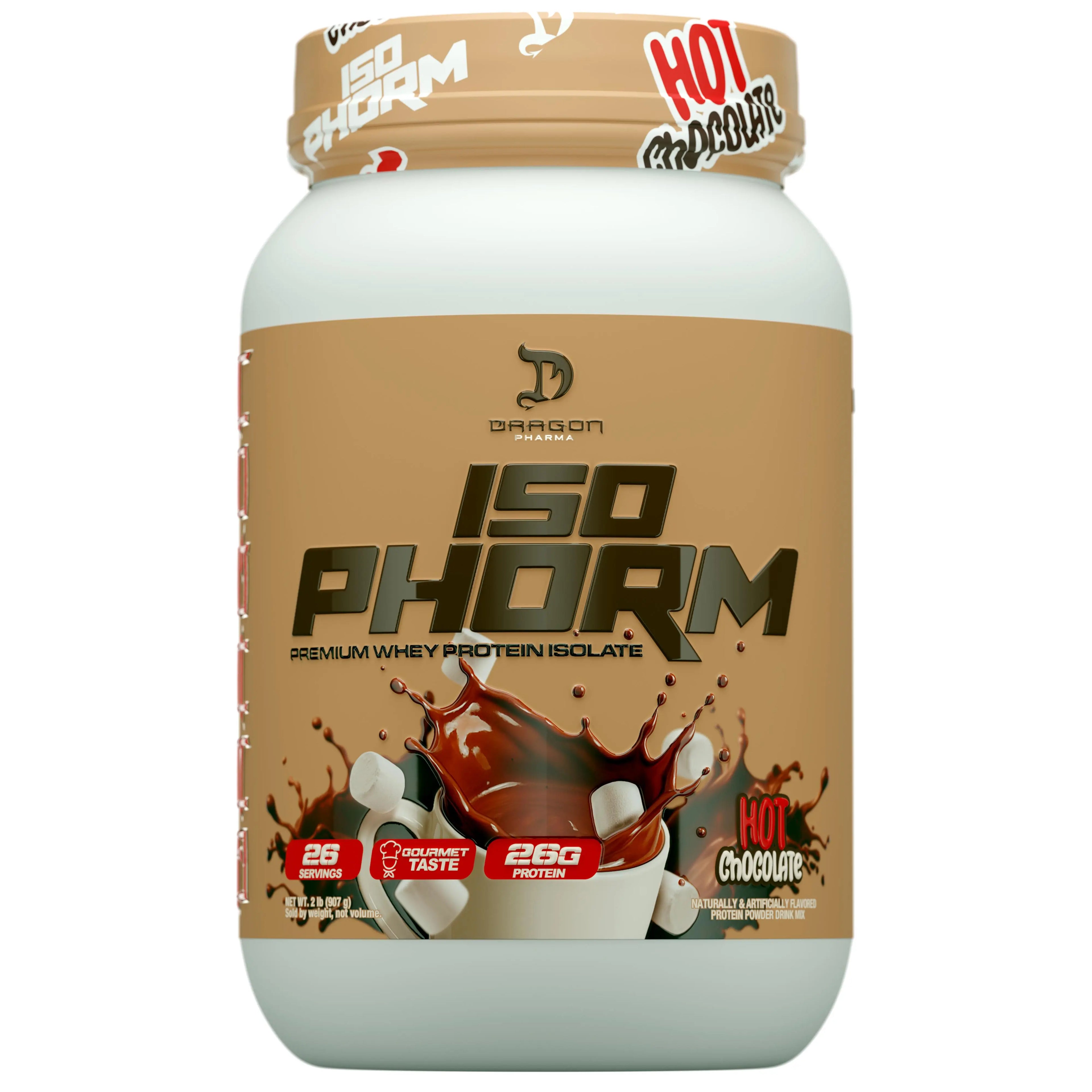 Dragon Pharma Isophorm - 2Lb - Premium Whey Protein Isolate - 25G Protein per Serving