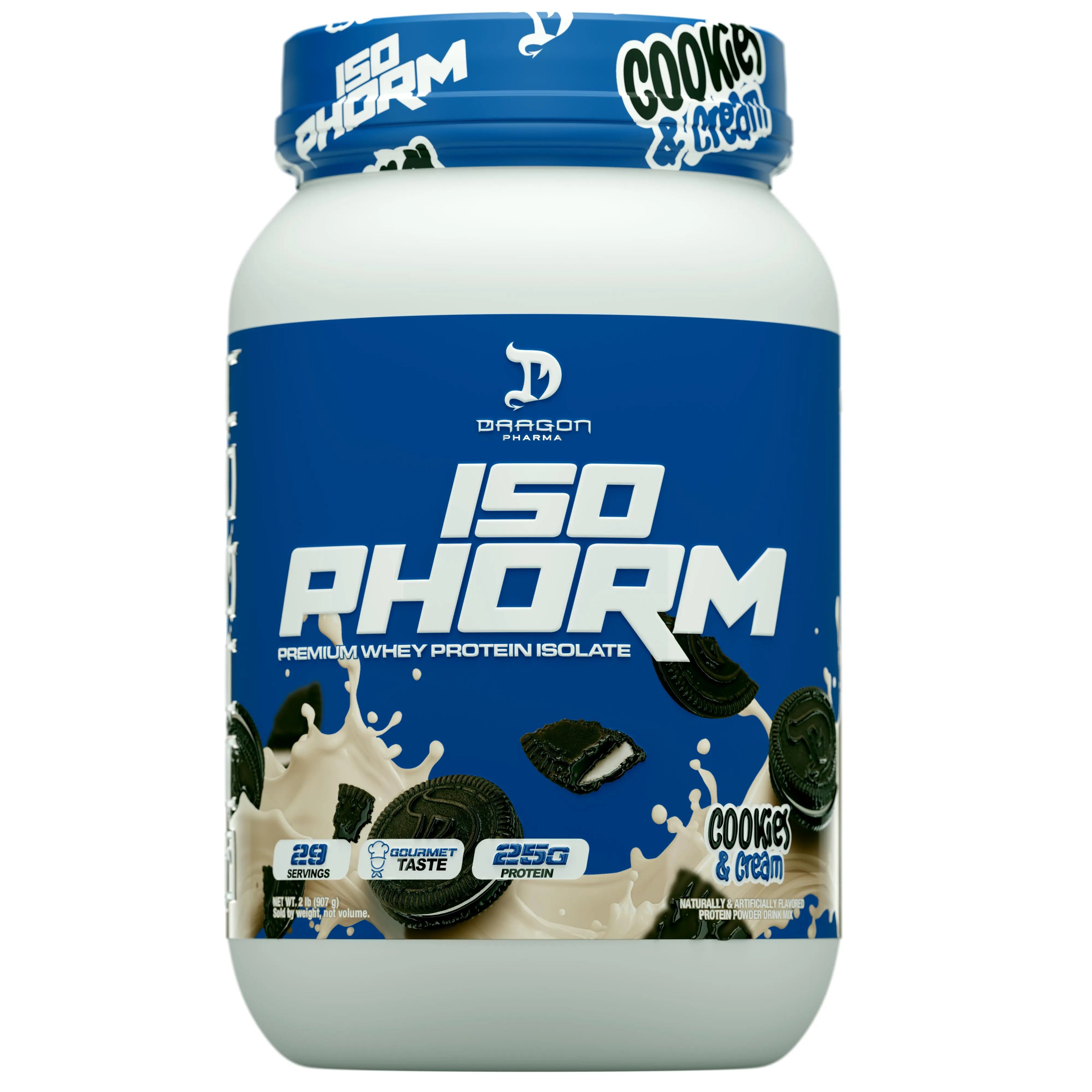 Dragon Pharma Isophorm - 2Lb - Premium Whey Protein Isolate - 25G Protein per Serving