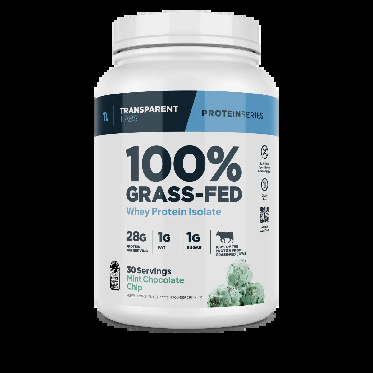 Transparent Labs Grass-Fed Whey Protein Isolate — 28G Protein, Clean Ingredients, Milk, Fitness