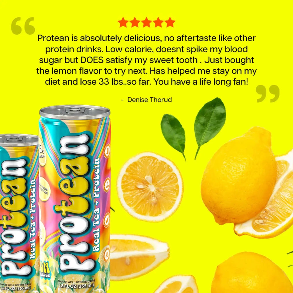 Genepro Real Tea + Protein Groovy Lemon Flavor, Workout Recovery & Energy Boost - Hydration & Protein with All Natural Flavors & Sweeteners - Protein 15G - Fruit, Beverage