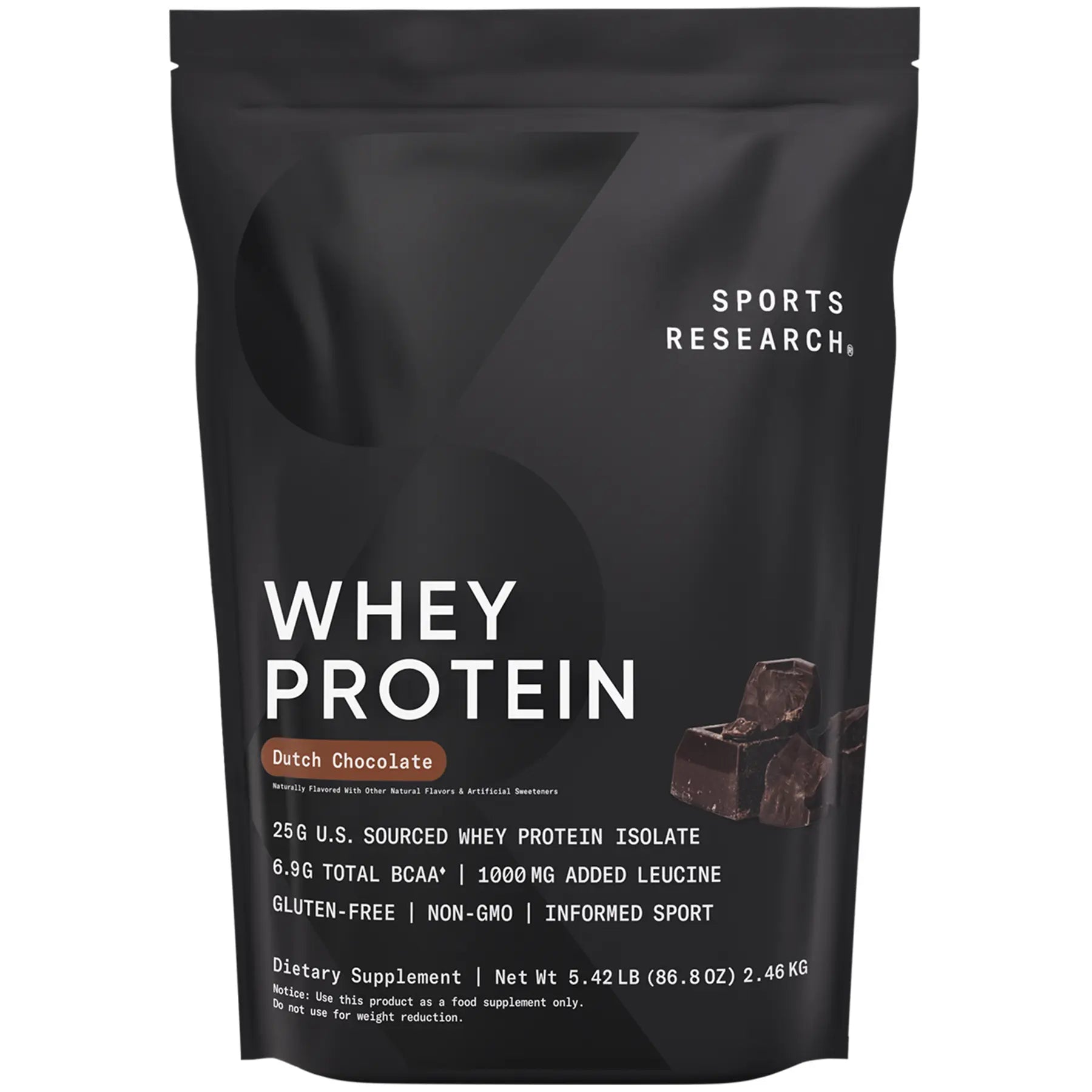Sports Research Whey Protein - Sports Nutrition Whey Isolate Protein Powder - 5 Lb Bag Bulk Protein Powder 25G per Serving