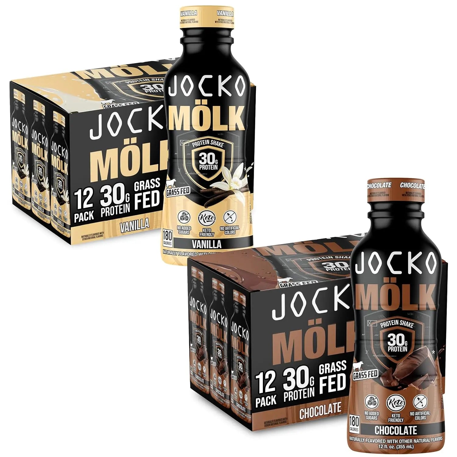 Jocko Mölk Grass-Fed Protein Shakes 30G of Protein - Multipacks
