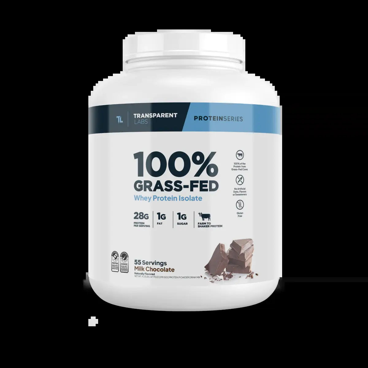 Transparent Labs Grass-Fed Whey Protein Isolate — 28G Protein, Clean Ingredients, Milk, Fitness