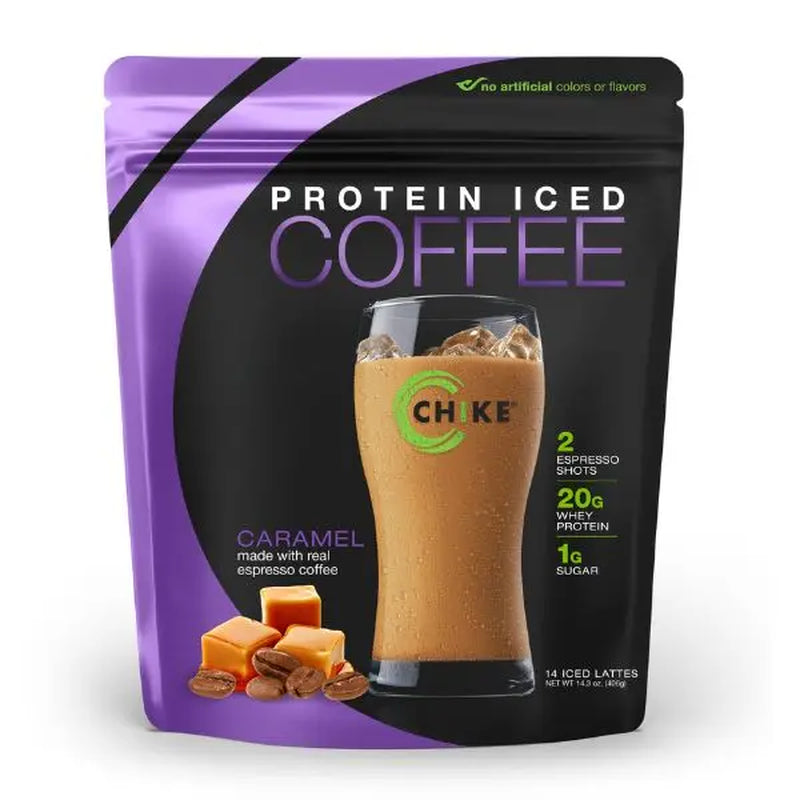 Chike Protein Iced Coffee Caramel Flavor 20G Whey Protein 2 Espresso Shots Low Sugar US Made High Protein Coffee