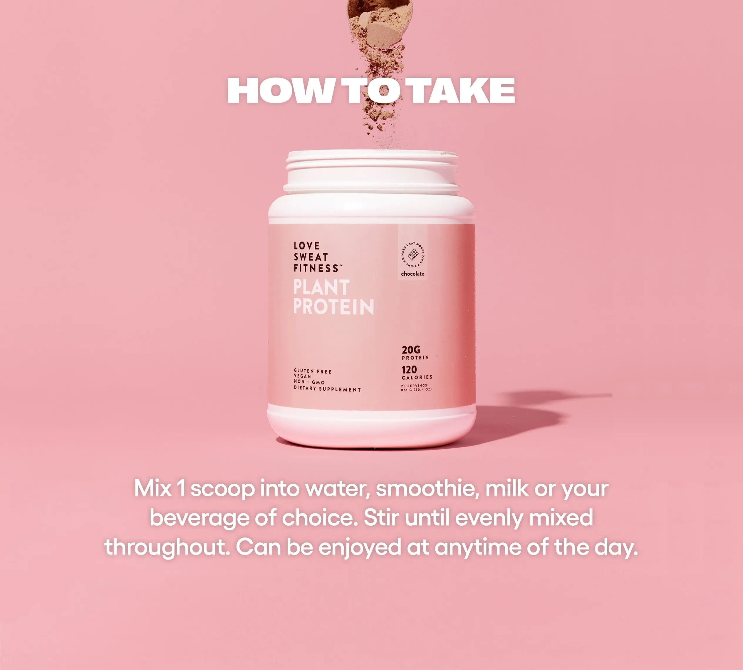 LSF Chocolate Plant Protein Powder - 20G of Protein, Sugar Free, Gluten Free, Organic, Blends Smooth - Brown Rice & Pea Protein
