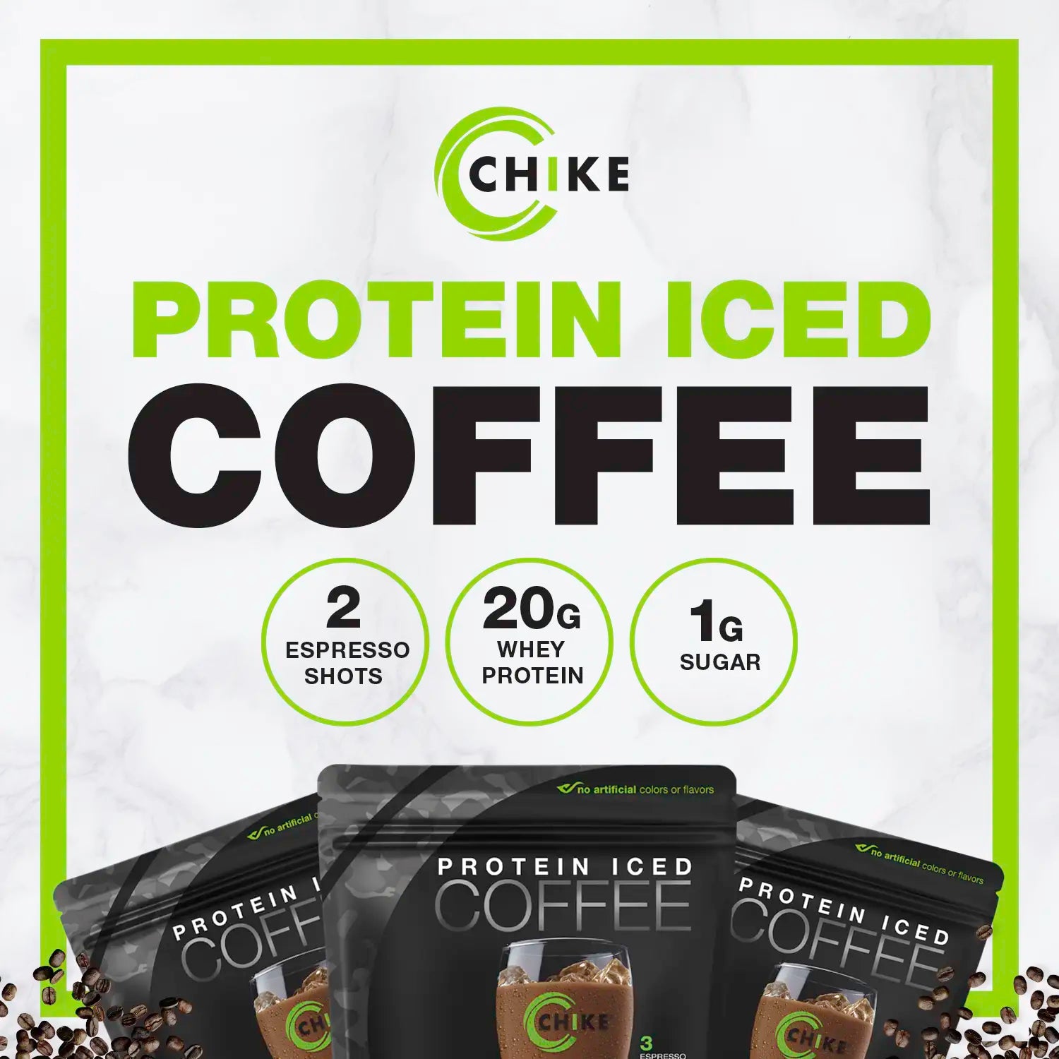 Chike Protein Iced Coffee Triple Shot Espresso & Cream Flavor 20G Whey Protein 3 Espresso Shots Low Sugar US Made High Protein Coffee