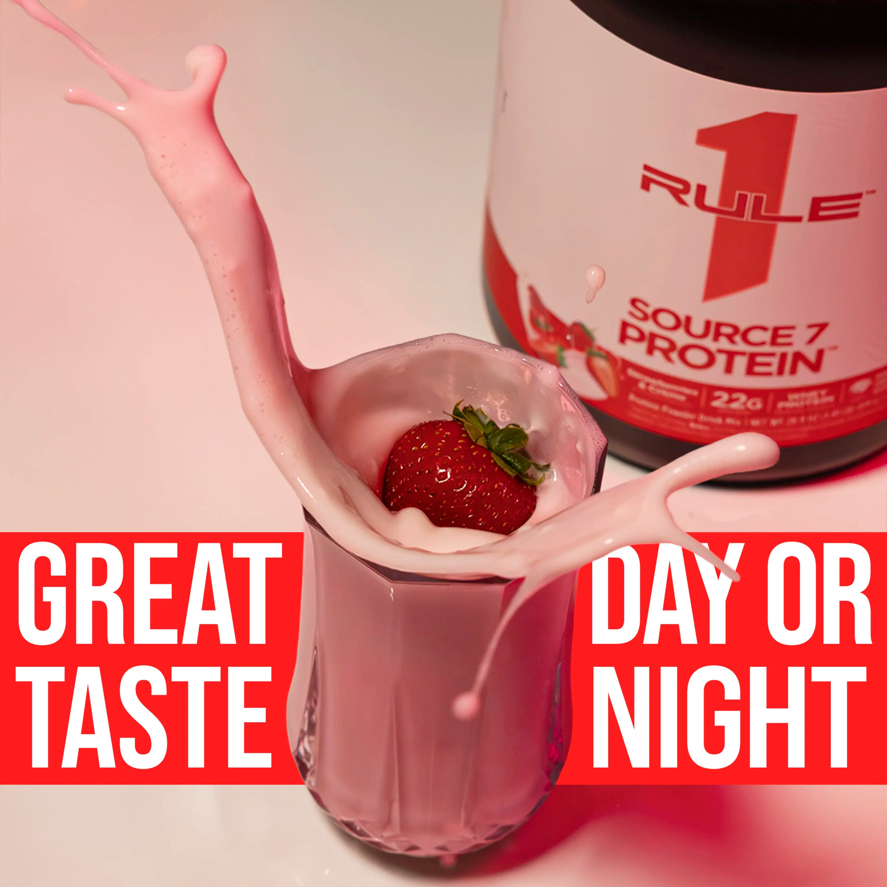 Rule 1 Source 7 Protein – Decadent Flavor, Velvety Smooth Texture, 22G Anytime Protein, and 10G Naturally Occurring Eaas per Serving from 7 Premium Sources, 1.8 Lb, Made in the USA