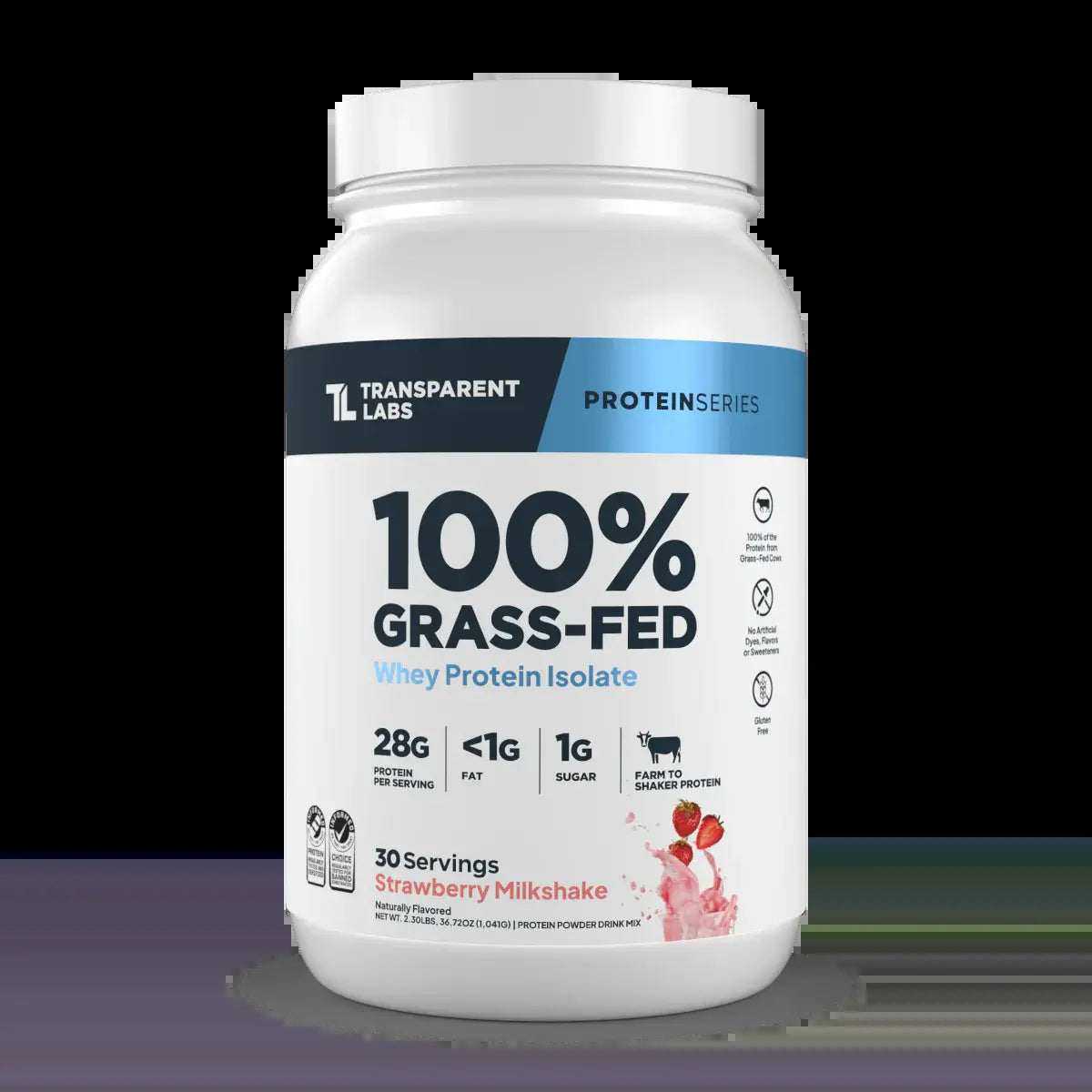 Transparent Labs Grass-Fed Whey Protein Isolate — 28G Protein, Clean Ingredients, Milk, Fitness