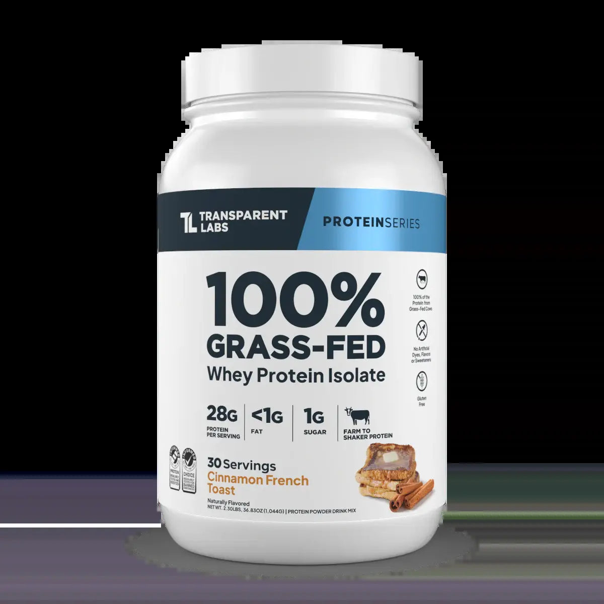 Transparent Labs Grass-Fed Whey Protein Isolate — 28G Protein, Clean Ingredients, Milk, Fitness