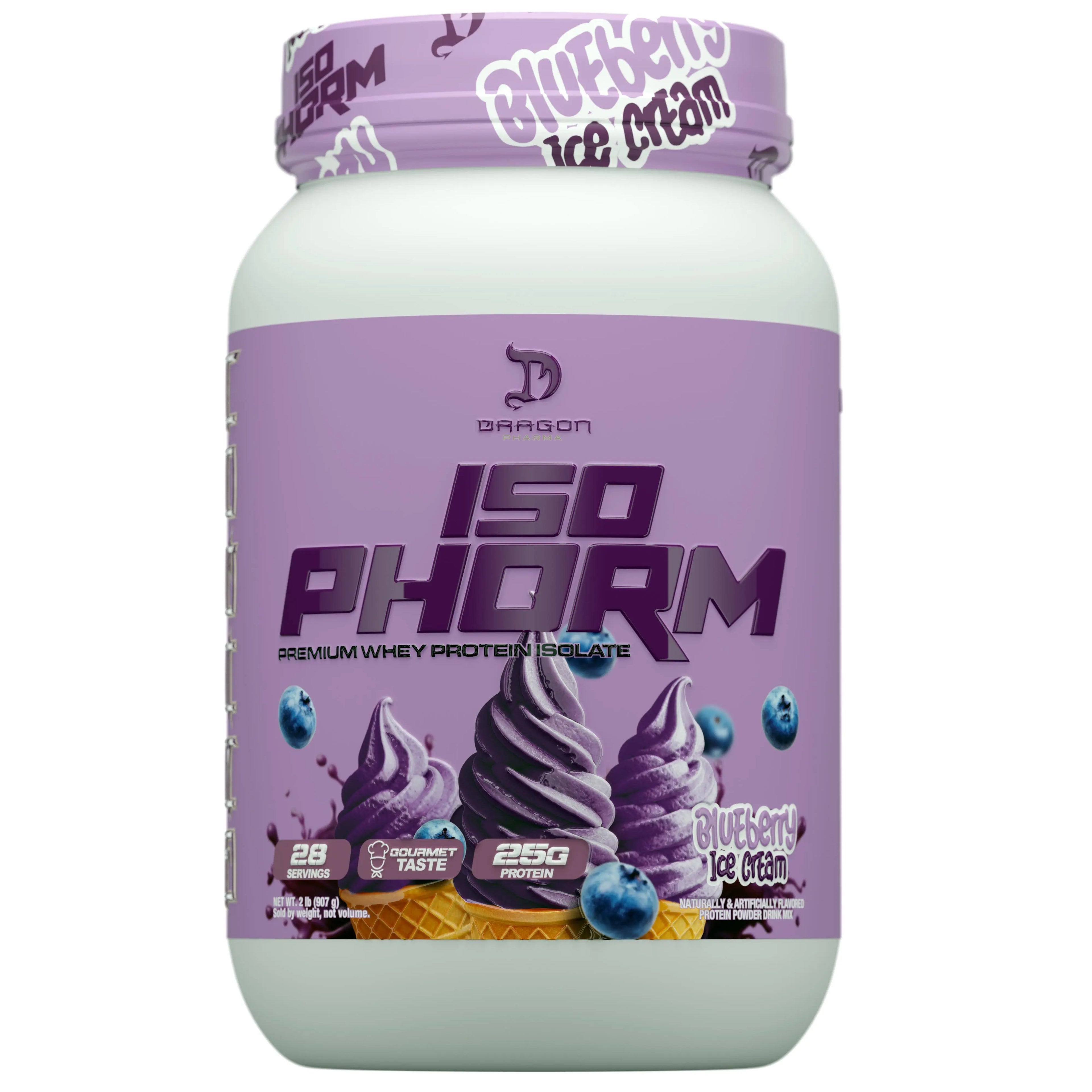 Dragon Pharma Isophorm - 2Lb - Premium Whey Protein Isolate - 25G Protein per Serving