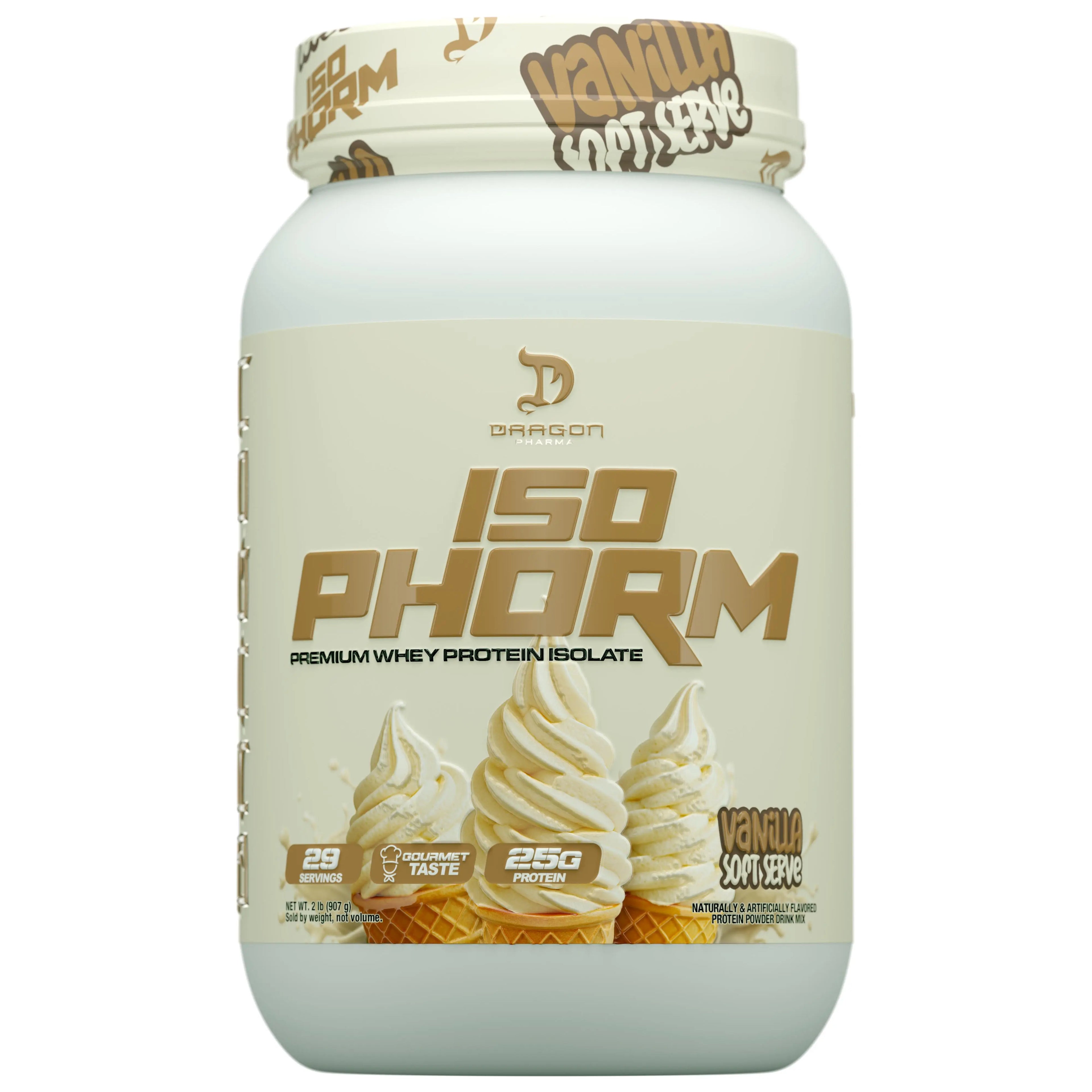 Dragon Pharma Isophorm - 2Lb - Premium Whey Protein Isolate - 25G Protein per Serving