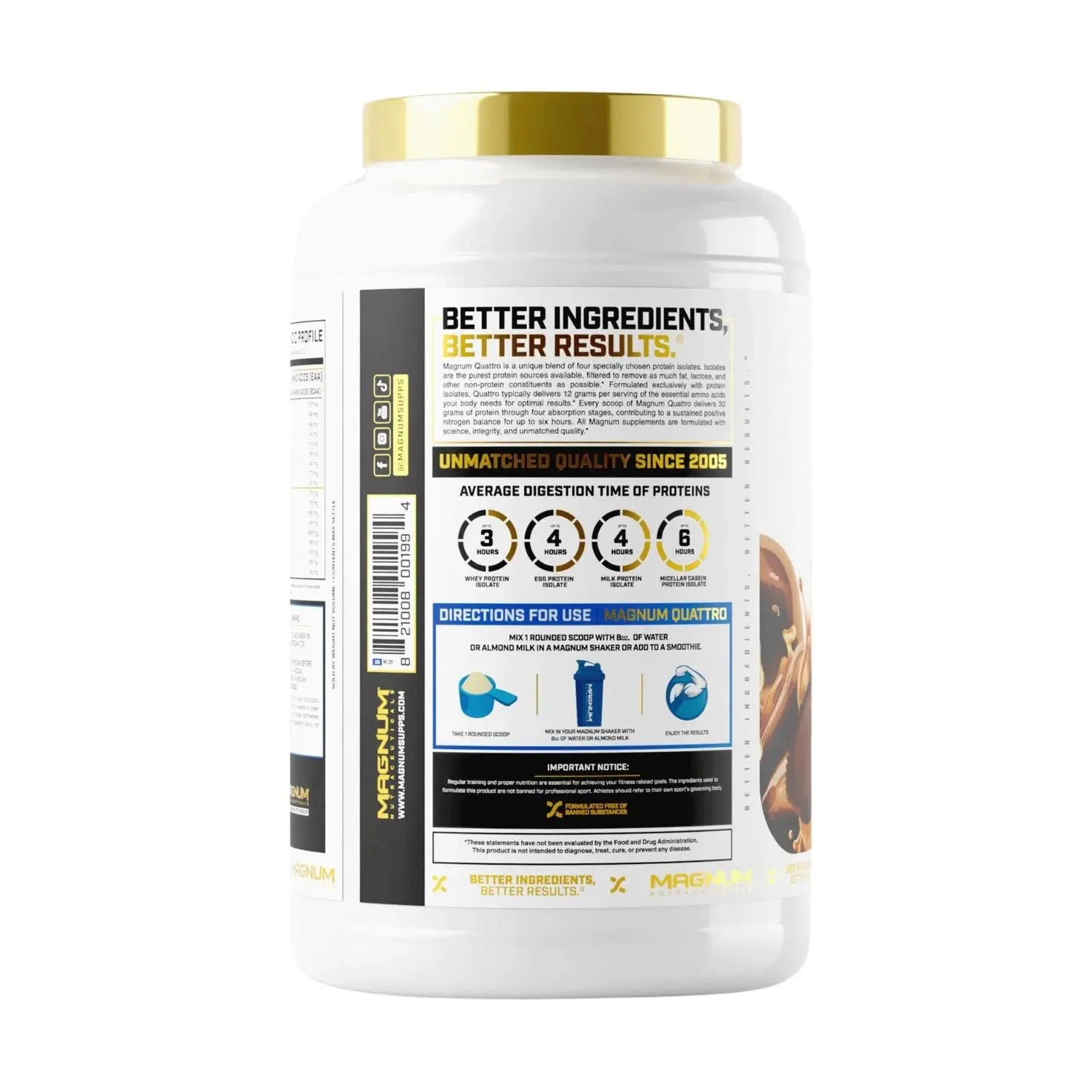 Magnum Nutraceuticals Quattro Original, 4-Stage Protein Isolate Protein Powder Healthcare Supplement