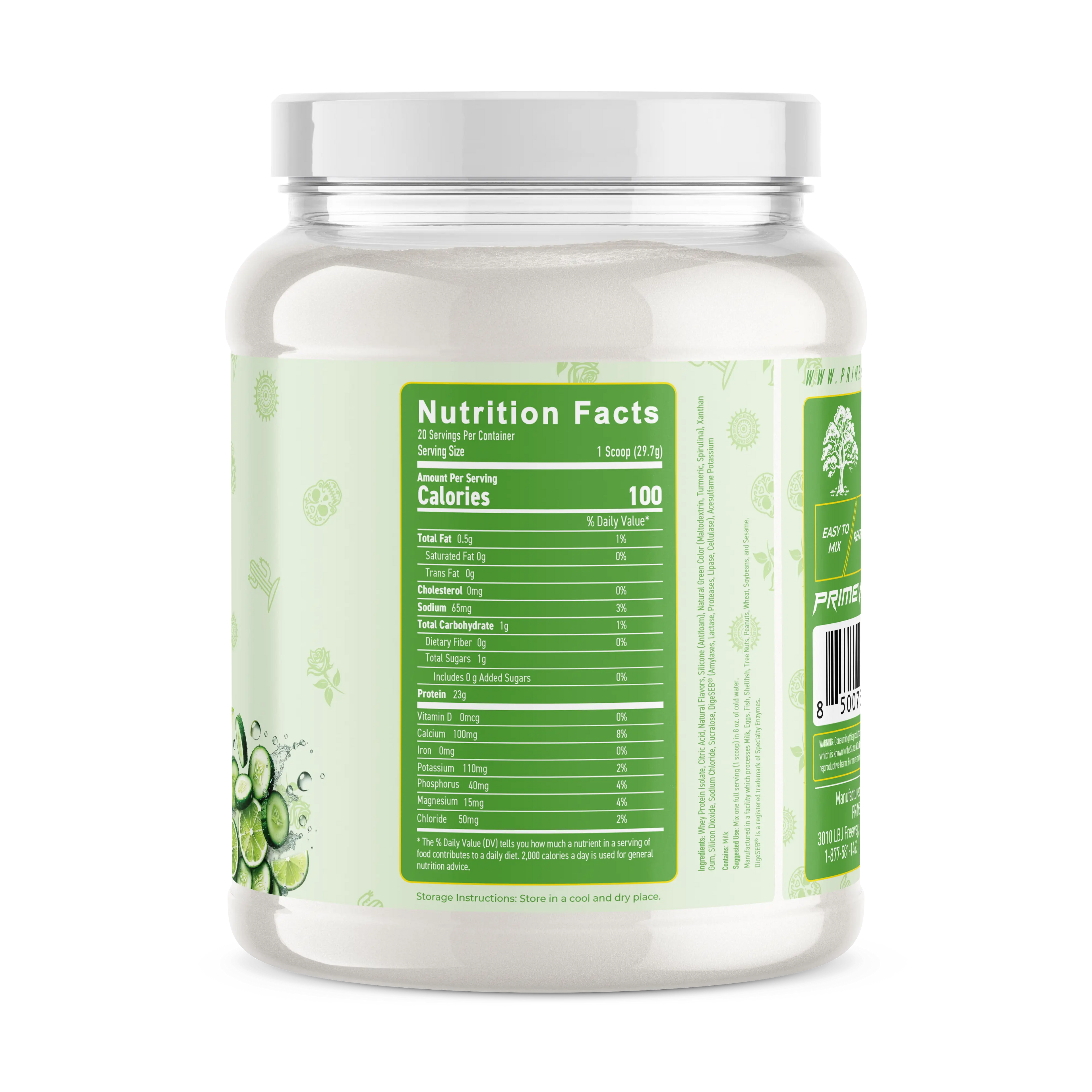 PRIMEVAL LABS ISOLIT Whey Protein Isolate Agua Fresca Flavors Low Fat High Protein 23G Protein 20 Servings