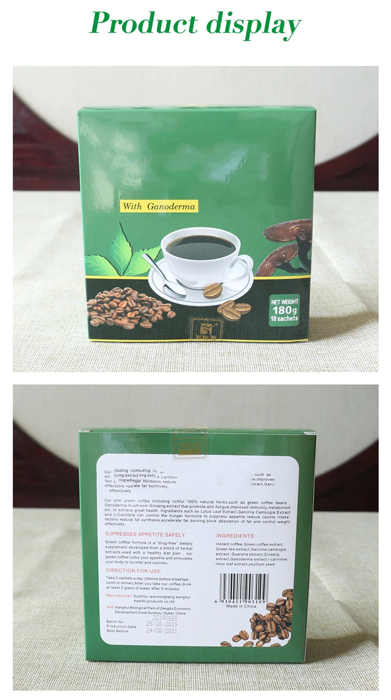 1/2/3  Natural Premium Safe Slim Green Fit Coffee Shake Box Women's/Men's Weight Loss Fast Sliming Home Essential Decoratio