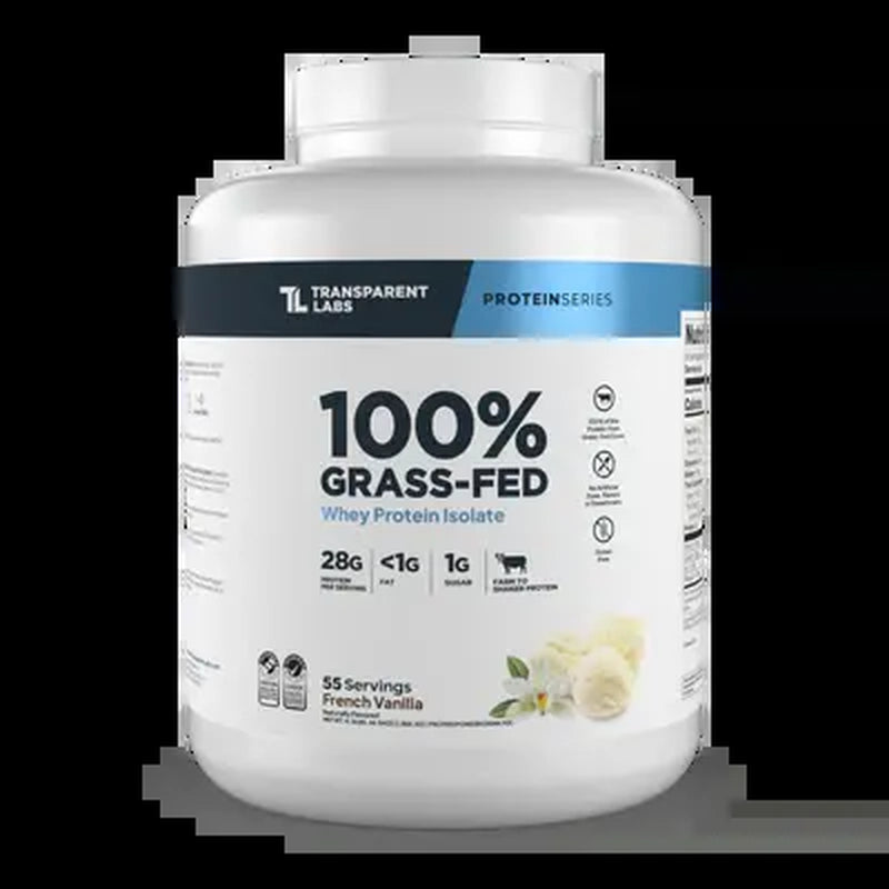 Transparent Labs Grass-Fed Whey Protein Isolate — 28G Protein, Clean Ingredients, Milk, Fitness