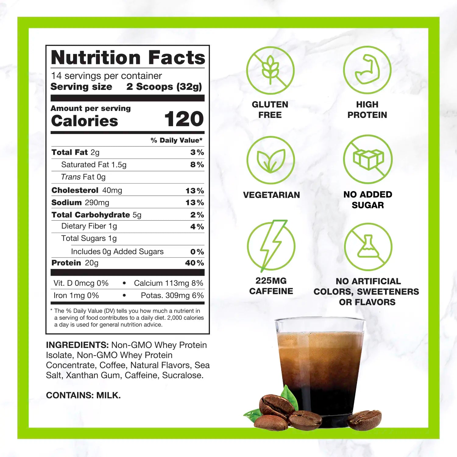 Chike Protein Iced Coffee Triple Shot Espresso & Cream Flavor 20G Whey Protein 3 Espresso Shots Low Sugar US Made High Protein Coffee