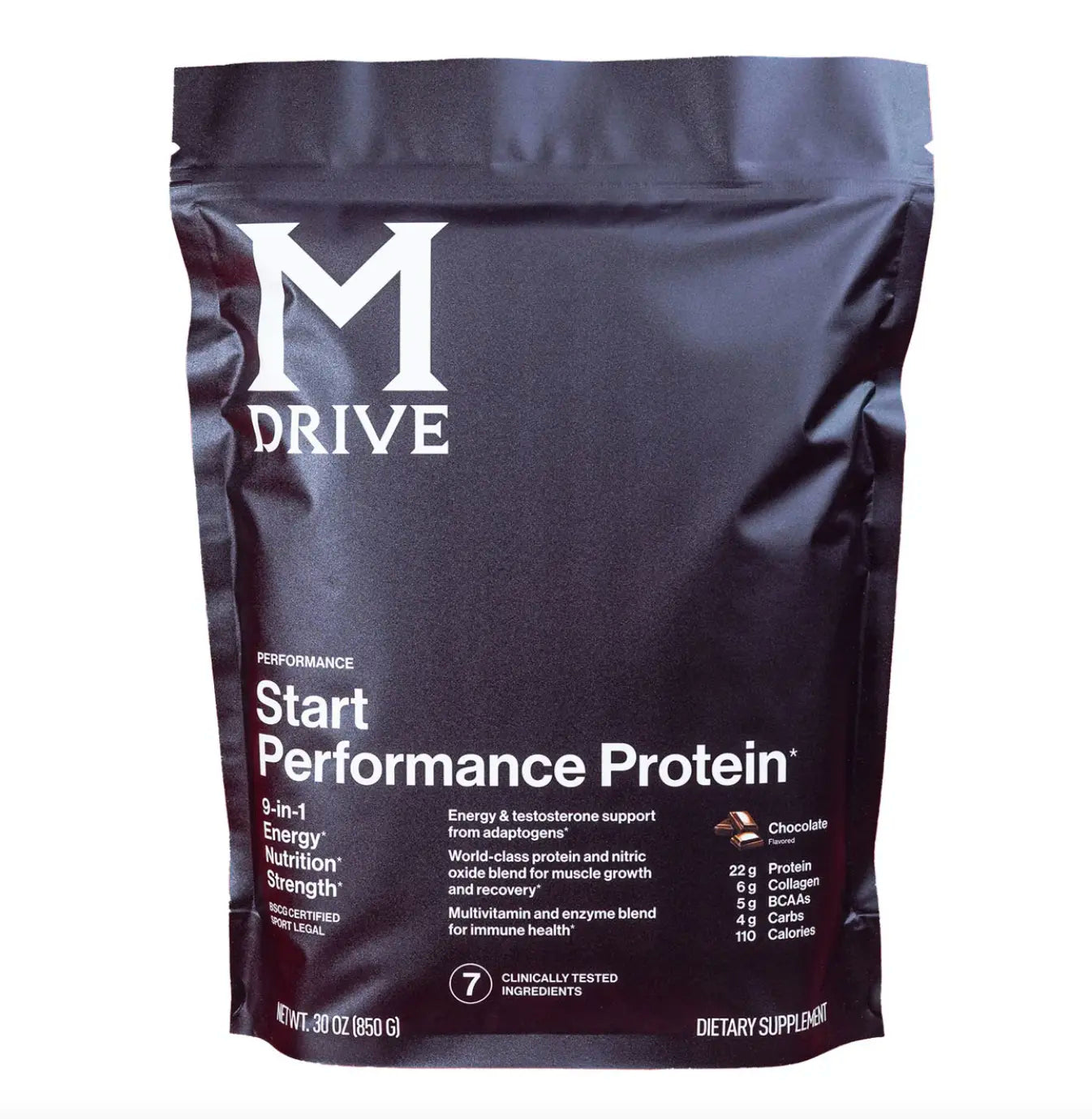 M Drive Start Performance Protein Powder, 22G Protein, Chocolate Flavor