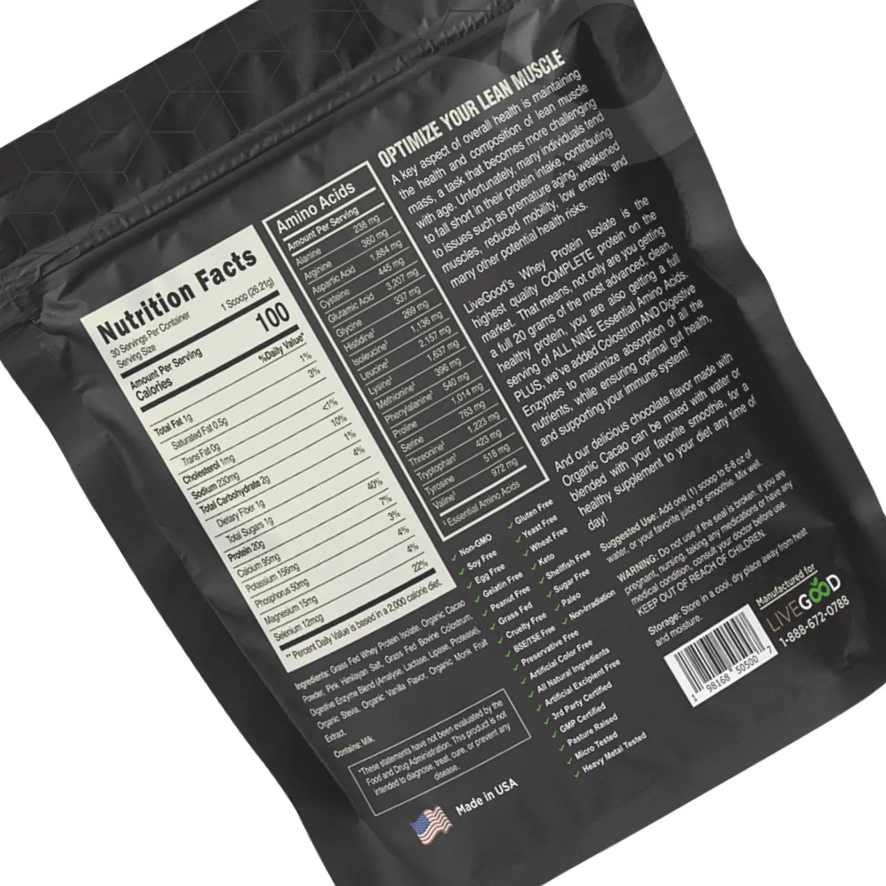 Livegood Chocolate Whey Protein Isolate – Grass-Fed | Chocolate Protein + Colostrum
