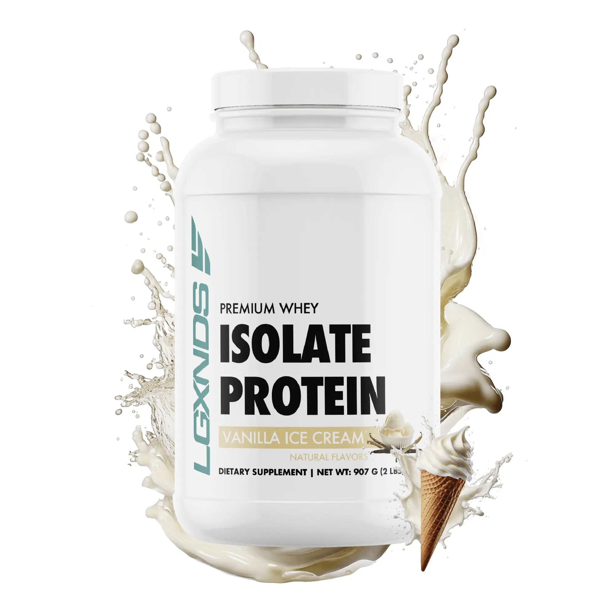 LGXNDS Whey Isolate Protein | 25G Protein per Serving | Bcaas and Digestive Enzymes | Low Fat No Added Sugar | Clean Gluten Free Non-Gmo Protein Powder