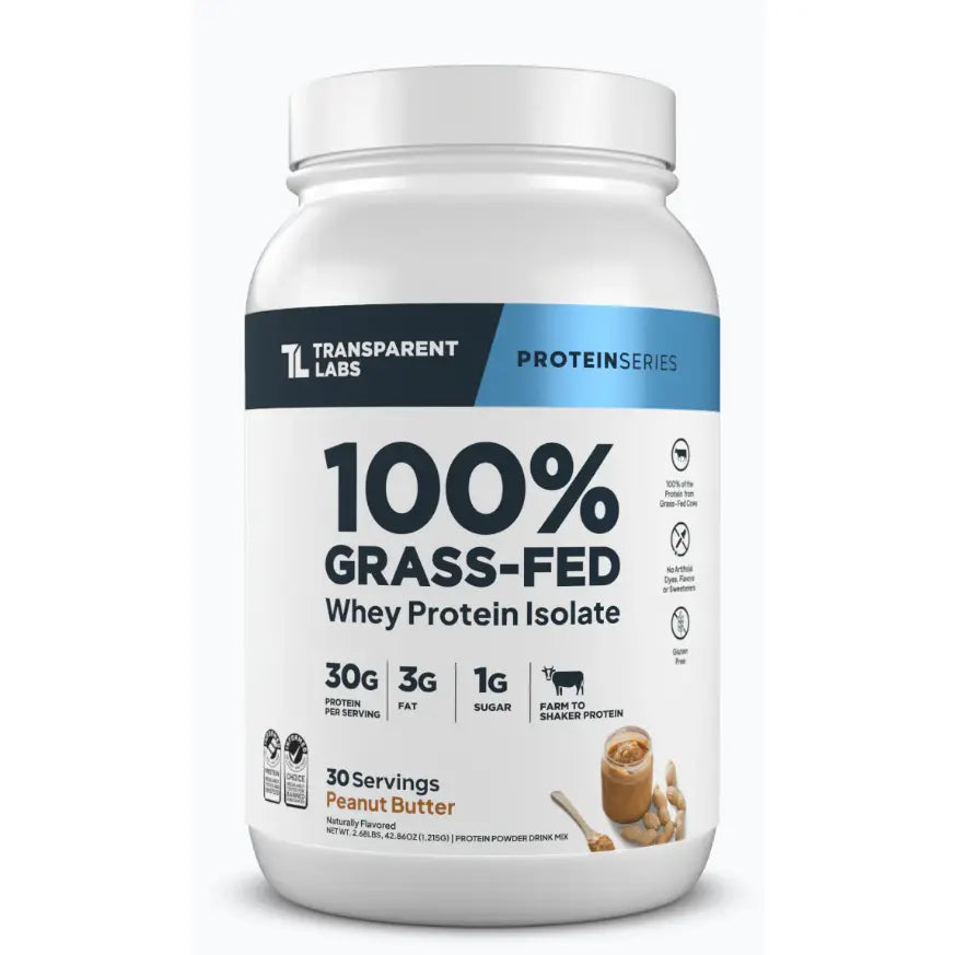 Transparent Labs Grass-Fed Whey Protein Isolate — 28G Protein, Clean Ingredients, Milk, Fitness